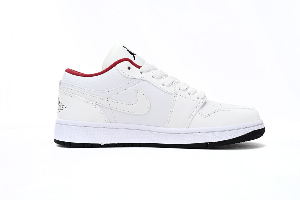 Air Jordan 1 Low White Gym Red Black (GS) 553560-164
