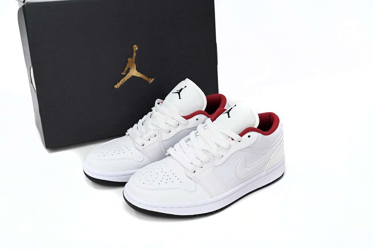 Air Jordan 1 Low White Gym Red Black (GS) 553560-164