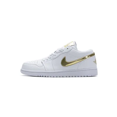 Air Jordan 1 Low White Metallic Gold (Women's) CZ4776-100 01