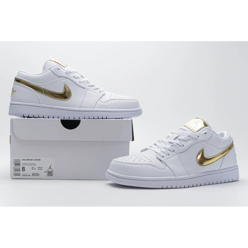 Air Jordan 1 Low White Metallic Gold (Women's) CZ4776-100