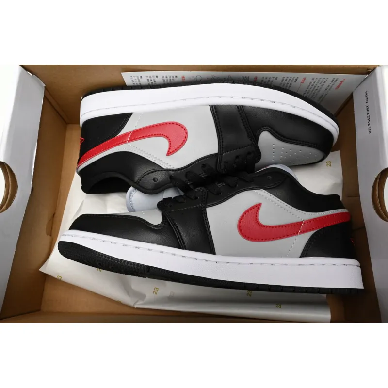 Air Jordan 1 Low Wolf Grey Gym Red (Women's)  DC0774-062