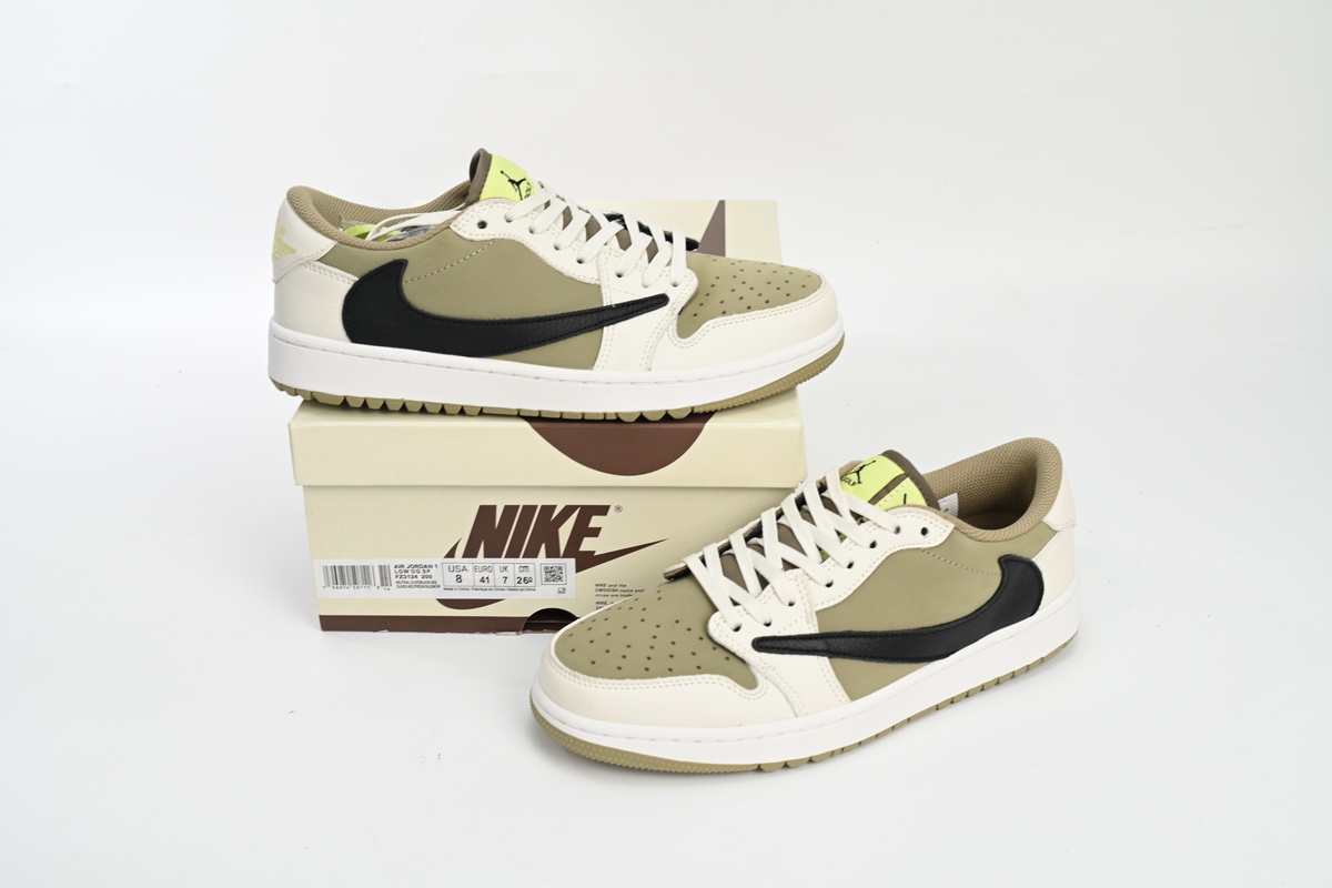 Special Sale Air Jordan 1 Retro Low Golf Travis Scott Neutral Olive  FZ3124-200