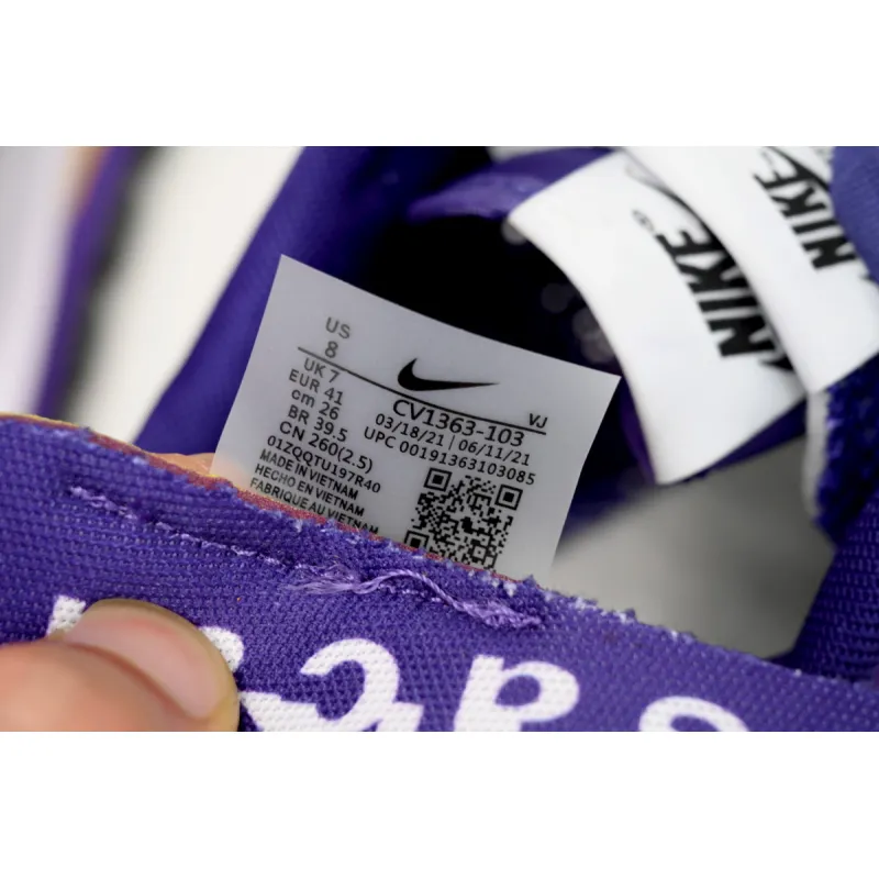  Sacai x Nike VaporWaffle Sesame Purple, White, and Yellow  DV1363-103