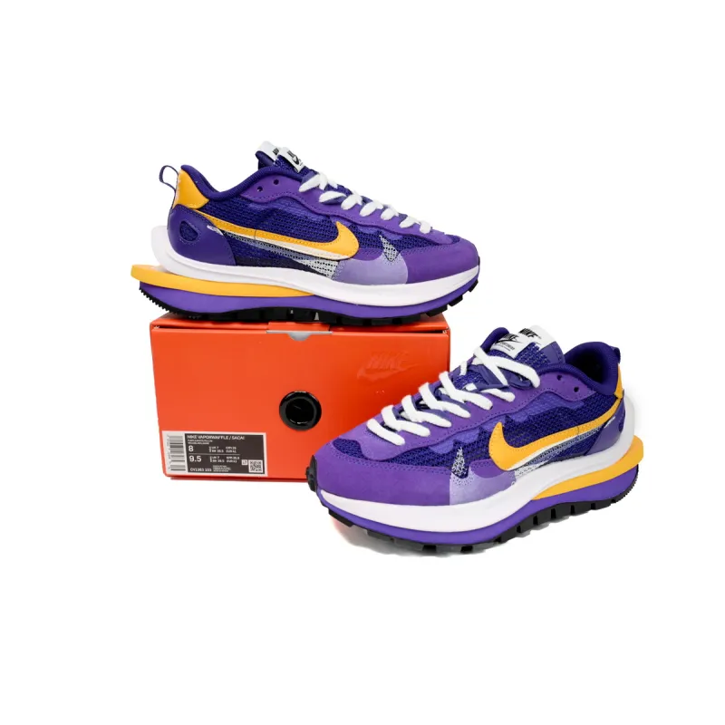  Sacai x Nike VaporWaffle Sesame Purple, White, and Yellow  DV1363-103