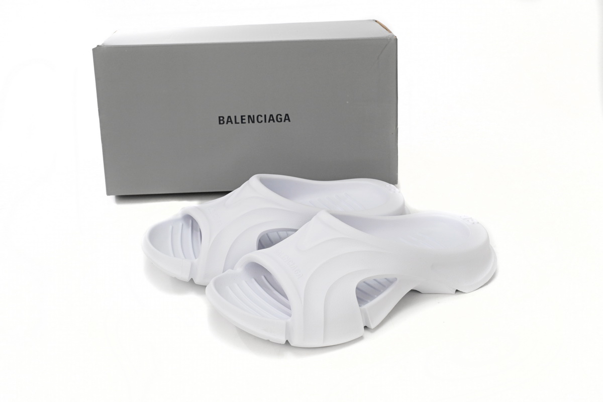 Balenciaga Mold Slide Sandal White 653873W3CE29000