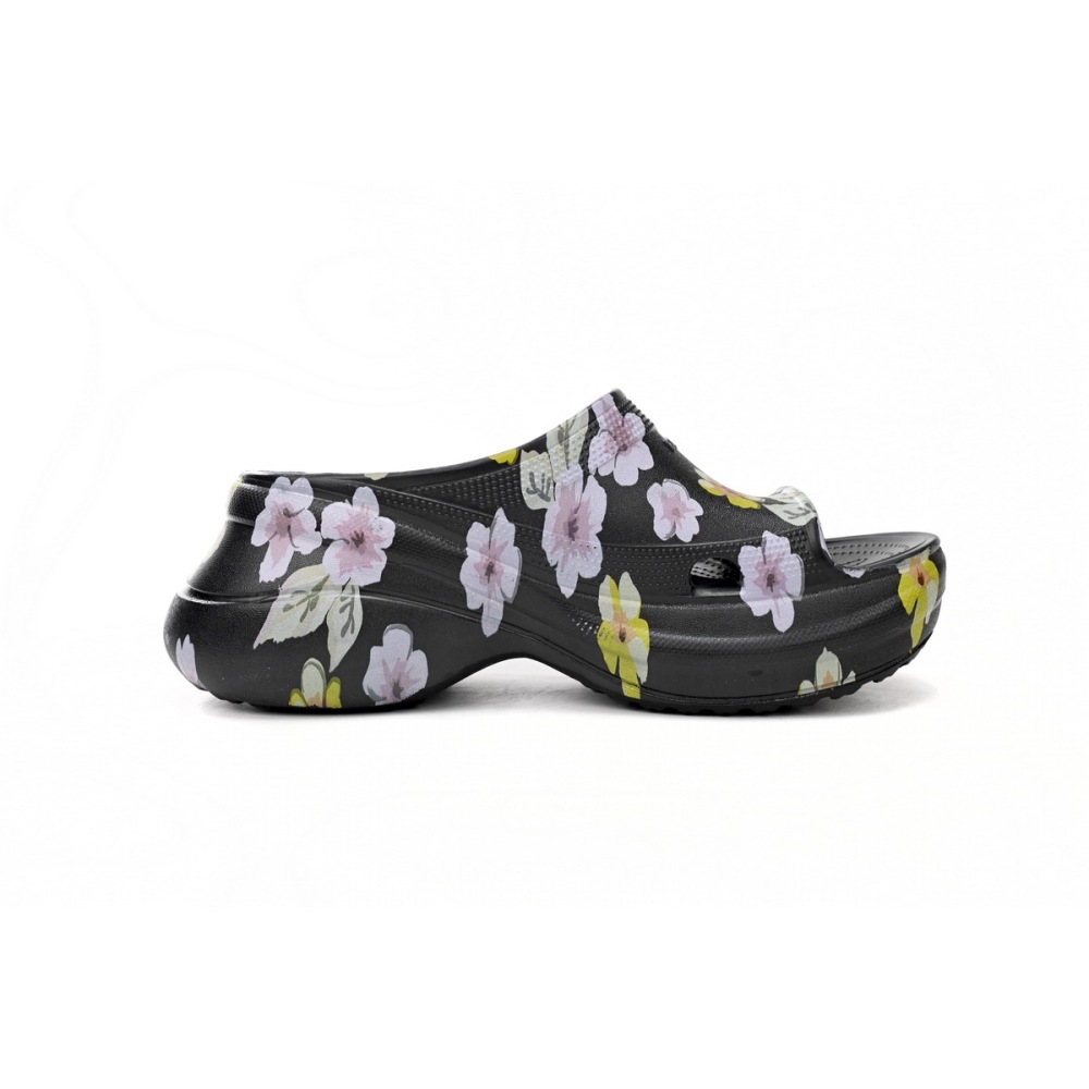 Balenciaga x Crocs Pool Slide Sandals Grey Flower (Women's) 677389W1S8G6556