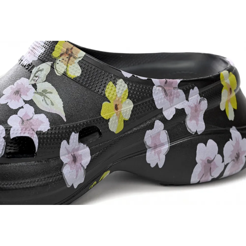 Balenciaga x Crocs Pool Slide Sandals Grey Flower (Women's) 677389W1S8G6556