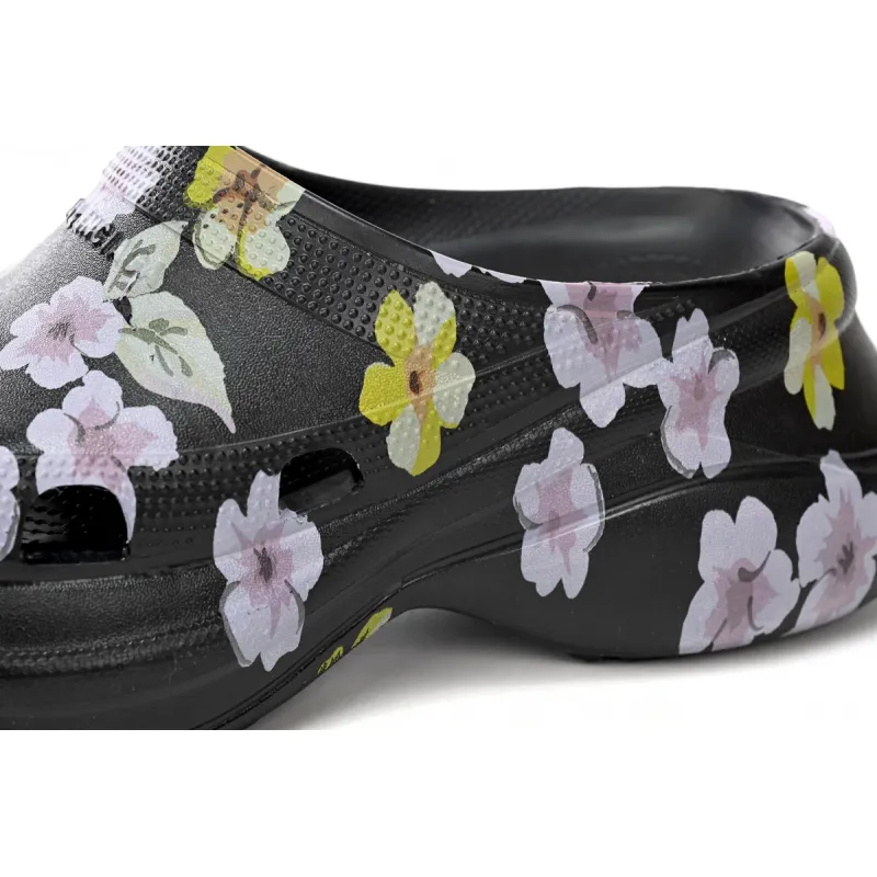 Balenciaga x Crocs Pool Slide Sandals Grey Flower (Women's) 677389W1S8G6556