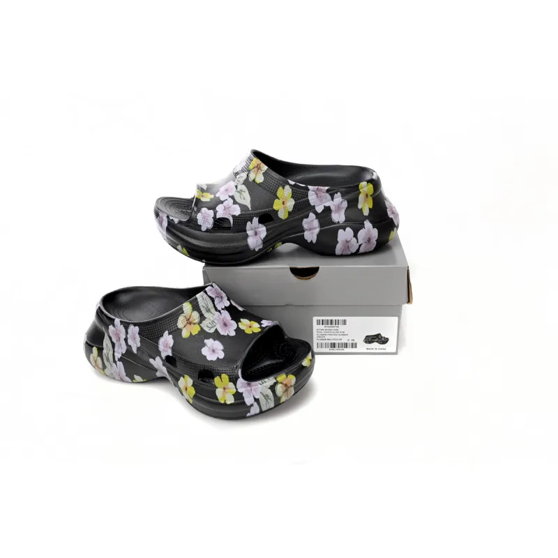 Balenciaga x Crocs Pool Slide Sandals Grey Flower (Women's) 677389W1S8G6556
