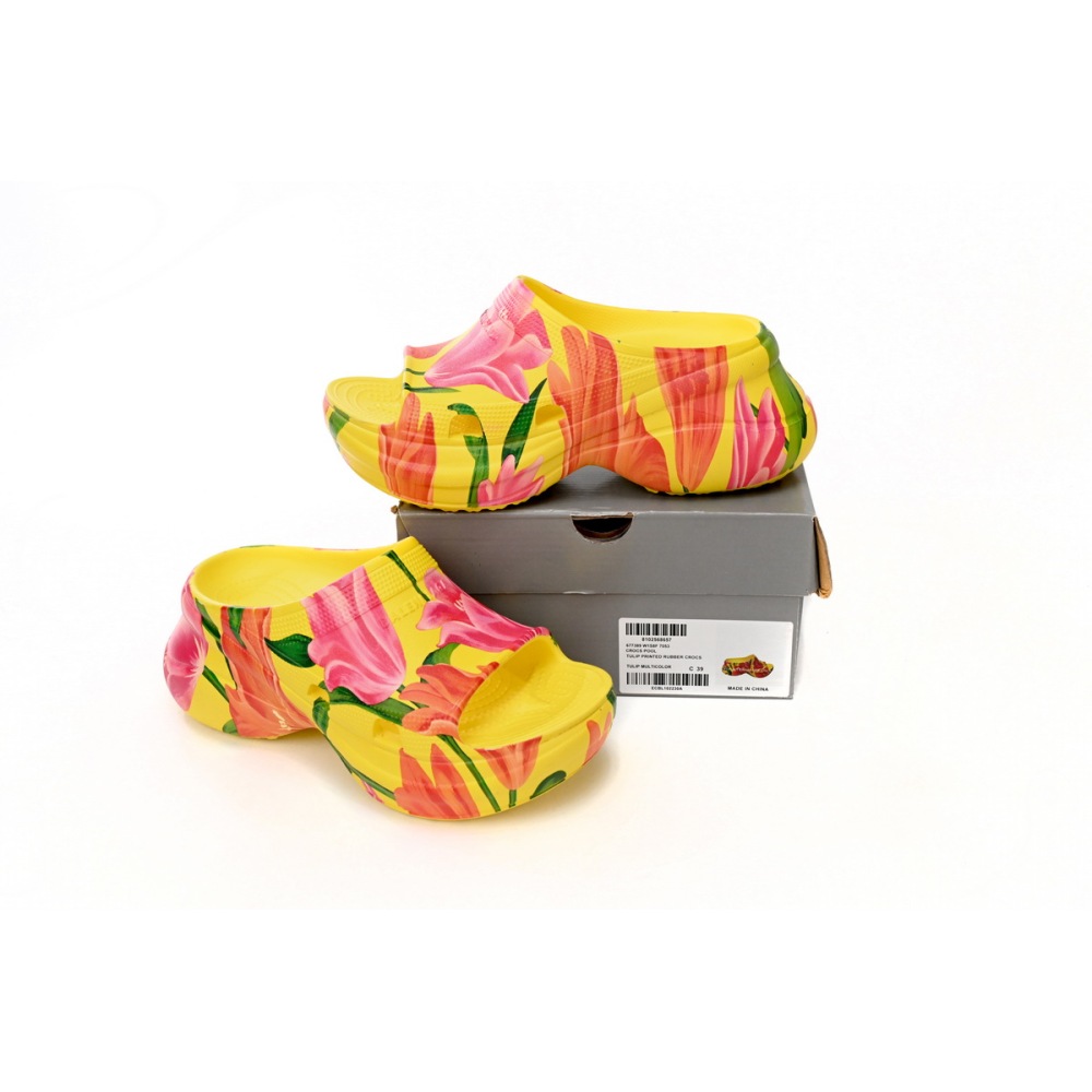 Balenciaga x Crocs Pool Slide Sandals Tulip Print Multi (Women's)  677389W1S8F7053
