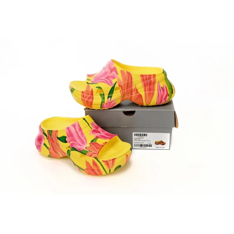 Balenciaga x Crocs Pool Slide Sandals Tulip Print Multi (Women's)  677389W1S8F7053