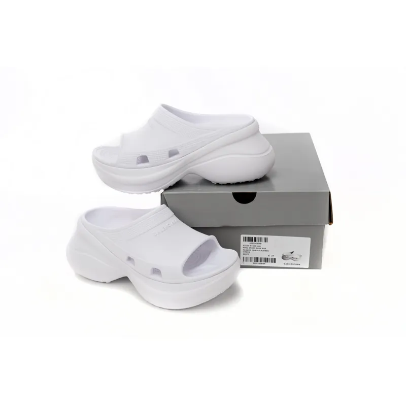 Balenciaga x Crocs Pool Slide Sandals White (Women's)  677389W1S8E9000