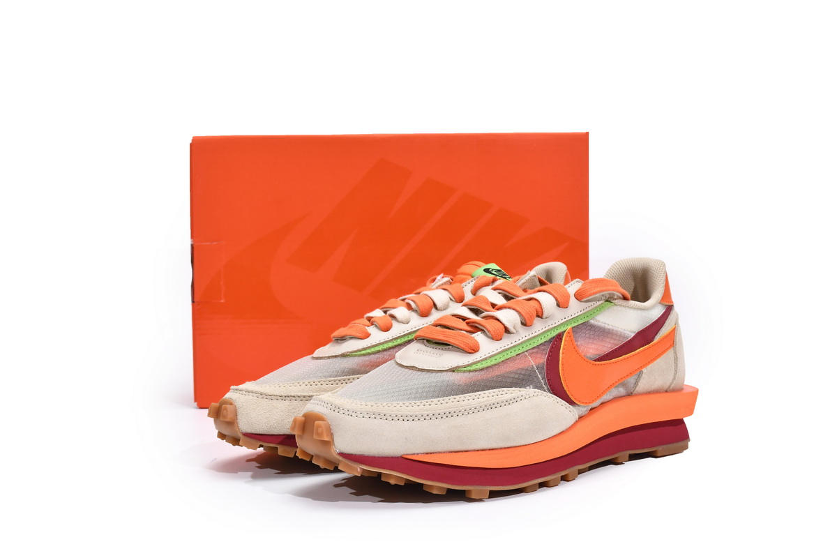 Nike LD Waffle sacai CLOT Kiss of Death Net Orange Blaze  DH1347-100