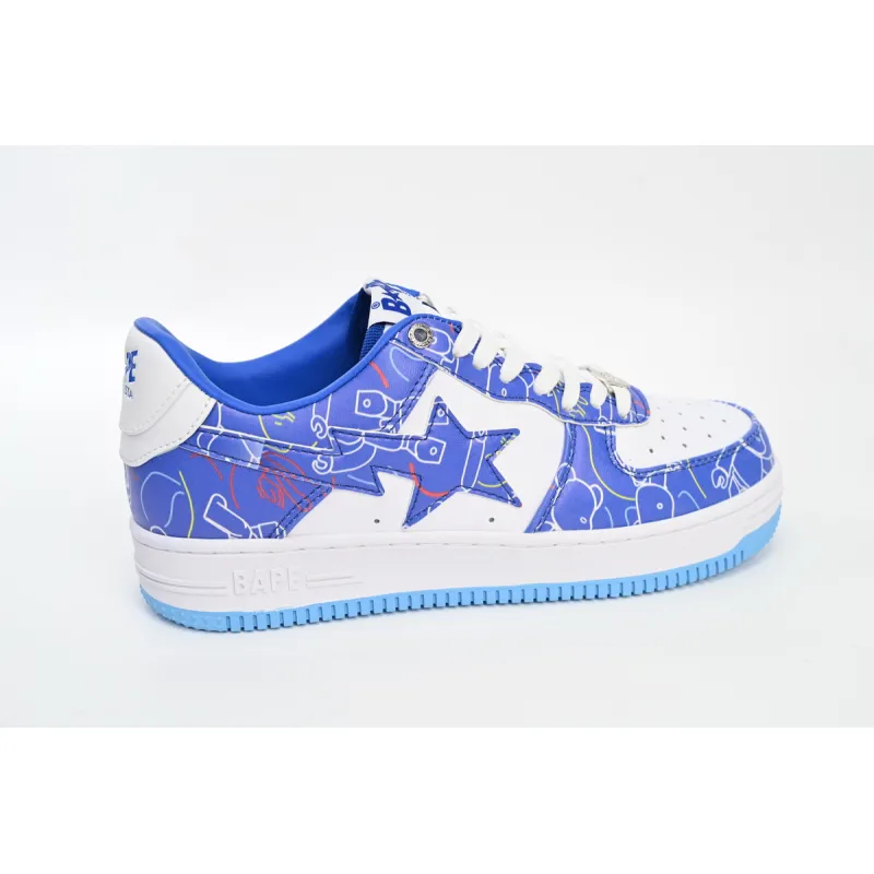  A Bathing Ape Bape Sta Low Black Blue Color Spray Painting  1H73 191 913