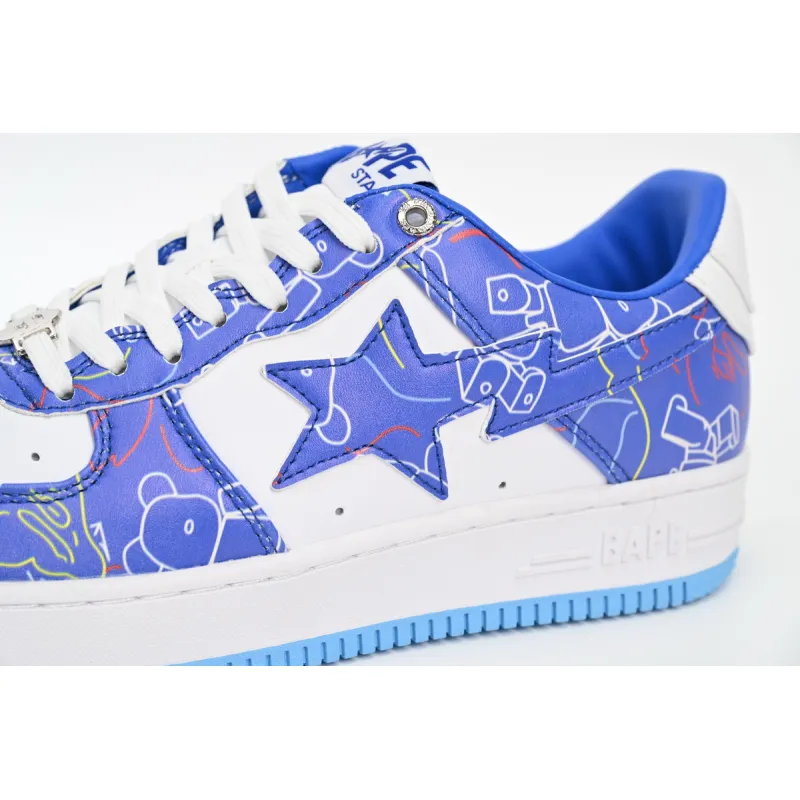  A Bathing Ape Bape Sta Low Black Blue Color Spray Painting  1H73 191 913