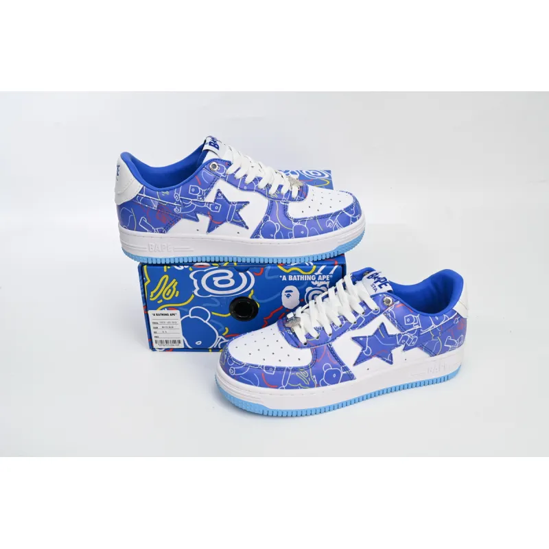  A Bathing Ape Bape Sta Low Black Blue Color Spray Painting  1H73 191 913