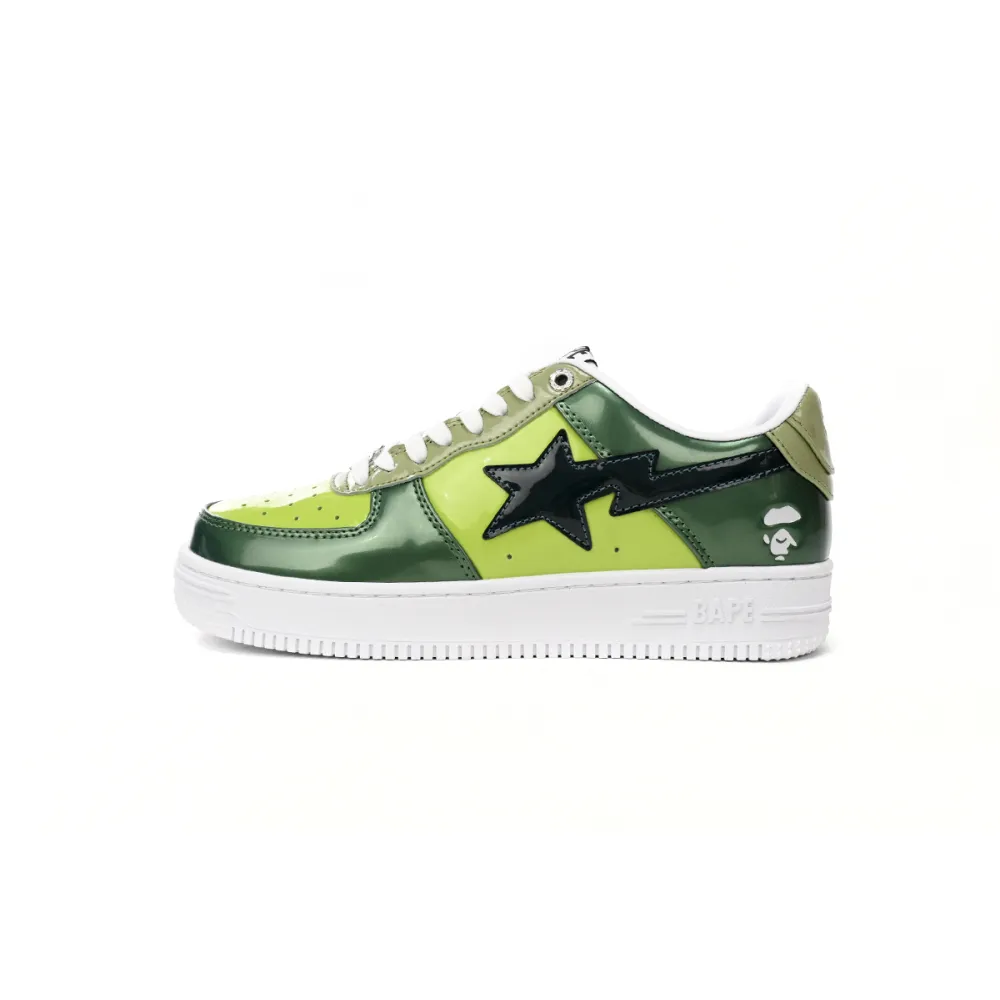  A Bathing Ape Bape Sta Low Black Green Mirror Surface 1H20 190 046