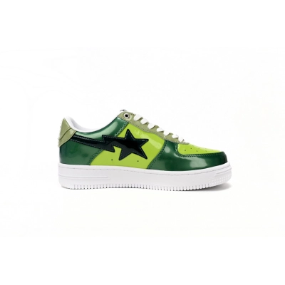  A Bathing Ape Bape Sta Low Black Green Mirror Surface 1H20 190 046 02