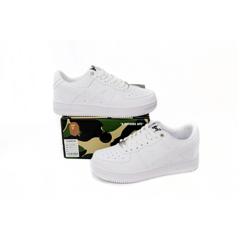  A Bathing Ape Bape Sta Low White  1H70-191-006 