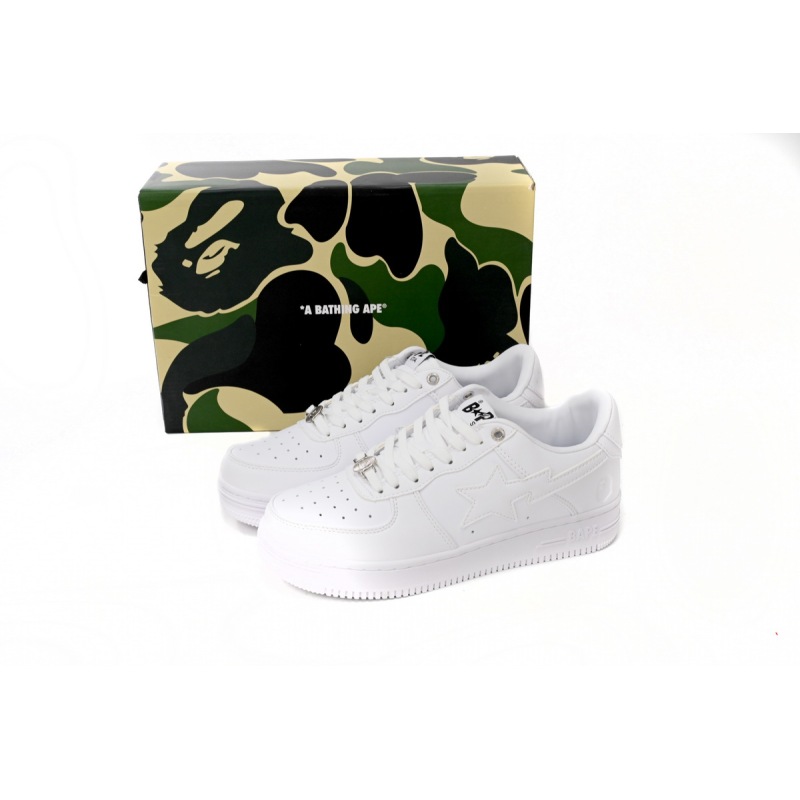  A Bathing Ape Bape Sta Low White  1H70-191-006 