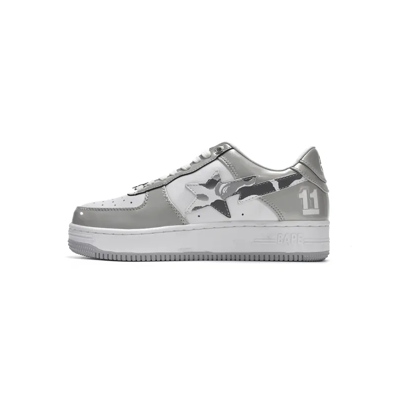  A Bathing Ape Bape Sta Low White Grey Mirror Surface 