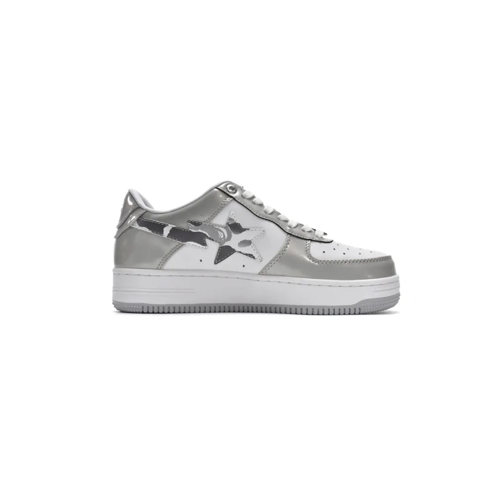  A Bathing Ape Bape Sta Low White Grey Mirror Surface 