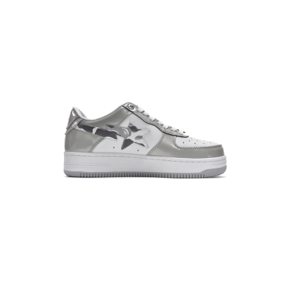  A Bathing Ape Bape Sta Low White Grey Mirror Surface  02