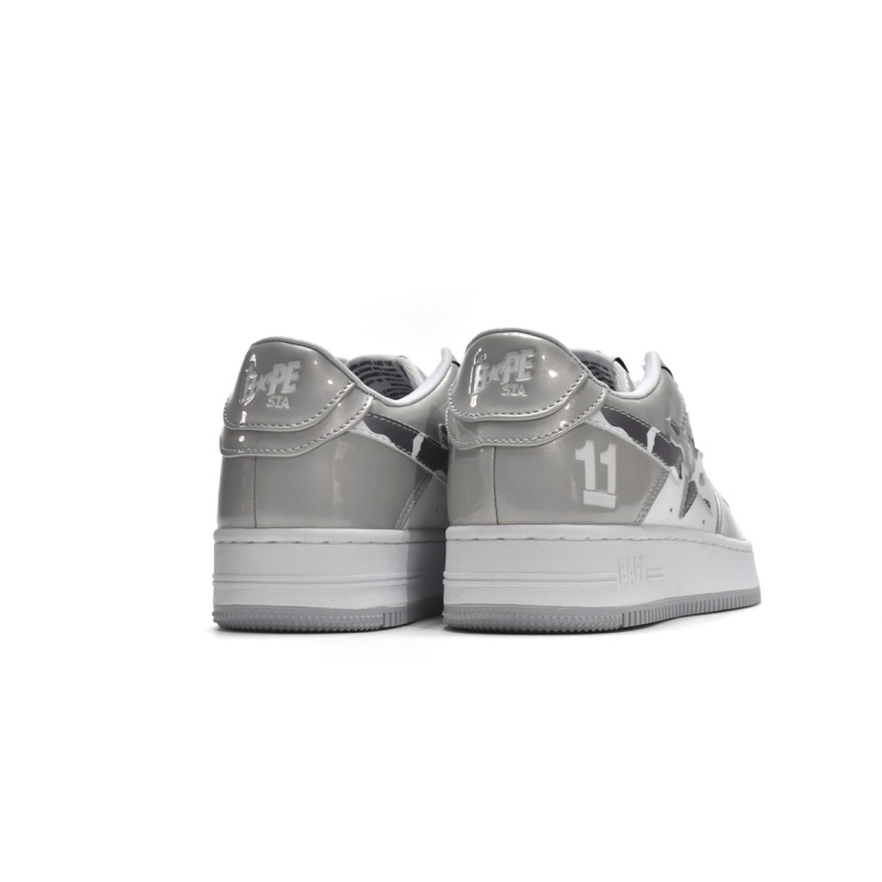  A Bathing Ape Bape Sta Low White Grey Mirror Surface 