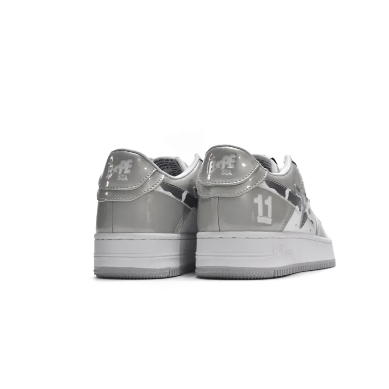  A Bathing Ape Bape Sta Low White Grey Mirror Surface 
