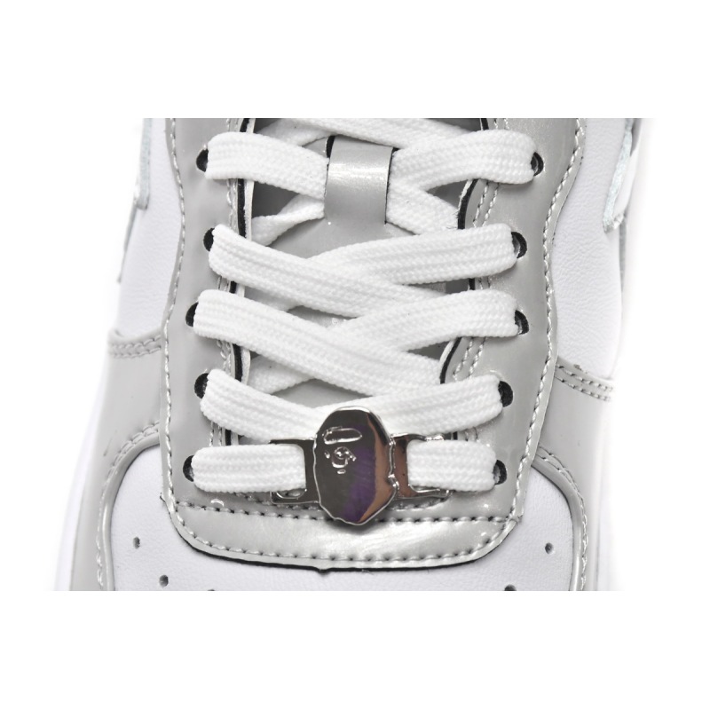  A Bathing Ape Bape Sta Low White Grey Mirror Surface 