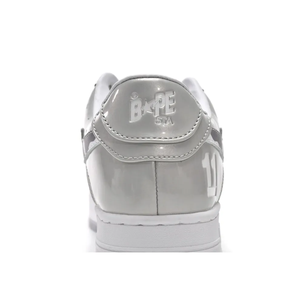  A Bathing Ape Bape Sta Low White Grey Mirror Surface 