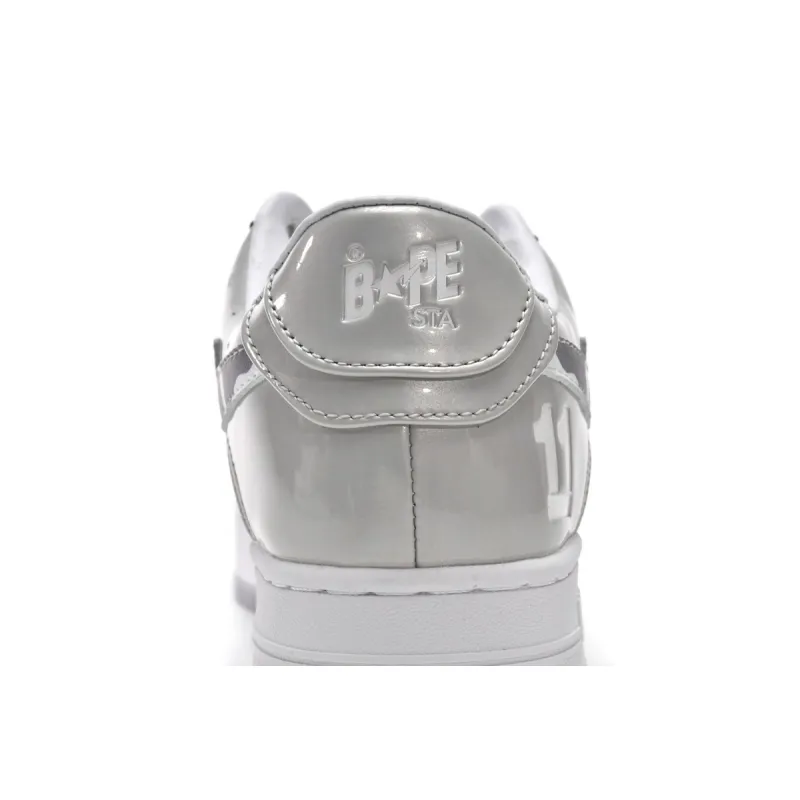  A Bathing Ape Bape Sta Low White Grey Mirror Surface 