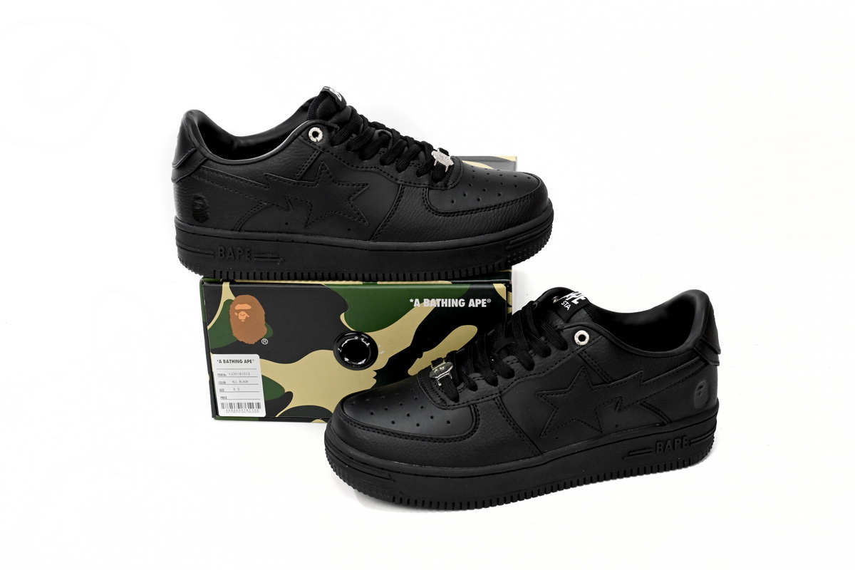 A Bathing Ape Bape Sta Low Black 1J30 -191- 013