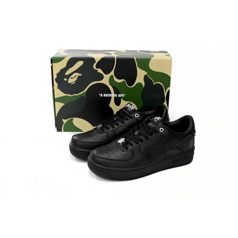 A Bathing Ape Bape Sta Low Black  1J30 -191- 013