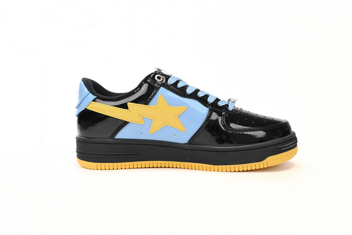 A Bathing Ape Bape Sta Low Black, Blue, And Yellow 1H20 191 046