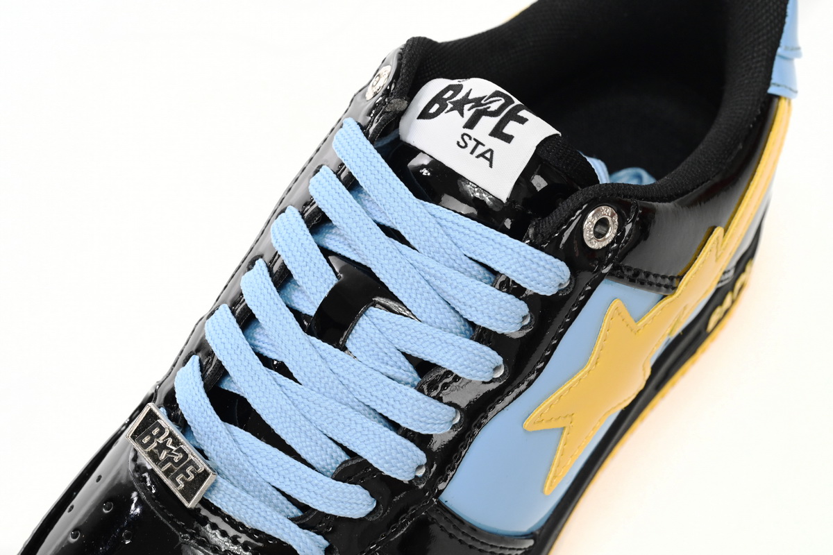 A Bathing Ape Bape Sta Low Black, Blue, And Yellow 1H20 191 046