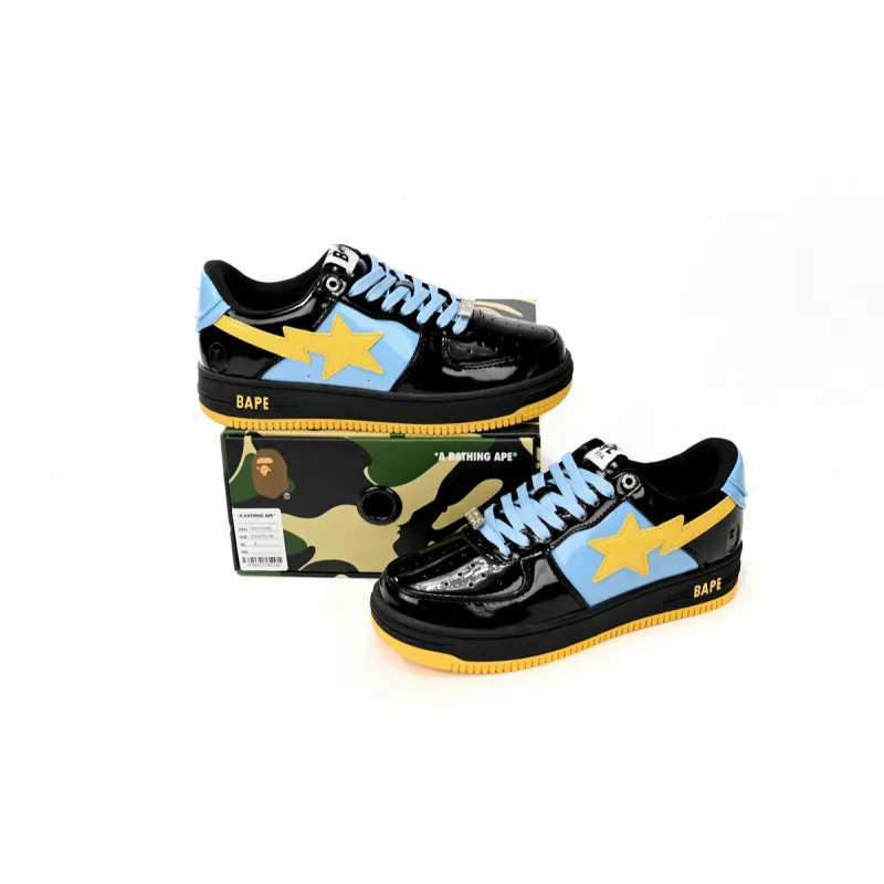 A Bathing Ape Bape Sta Low Black, Blue, And Yellow  1H20 191 046