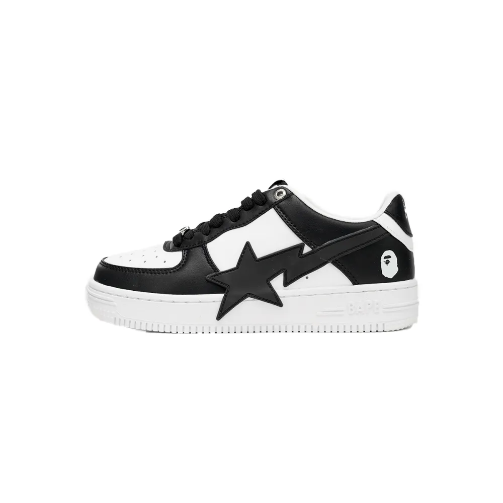 A Bathing Ape Bape Sta Low Black And White Star  OZXSH W291 306