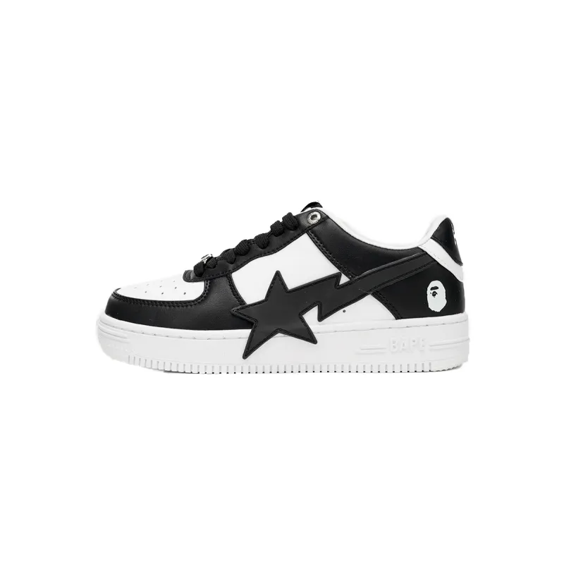 A Bathing Ape Bape Sta Low Black And White Star  OZXSH W291 306