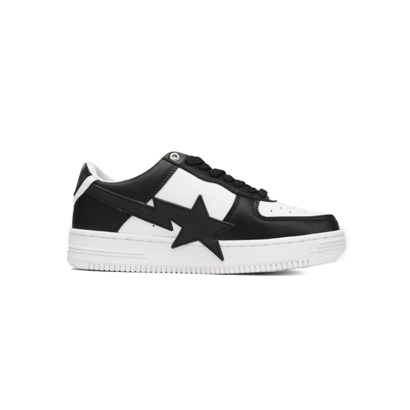A Bathing Ape Bape Sta Low Black And White Star  OZXSH W291 306