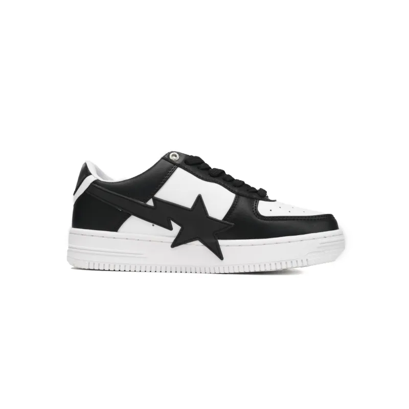 A Bathing Ape Bape Sta Low Black And White Star  OZXSH W291 306