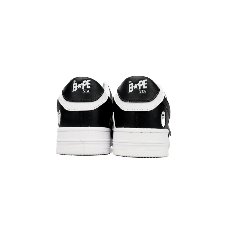 A Bathing Ape Bape Sta Low Black And White Star  OZXSH W291 306