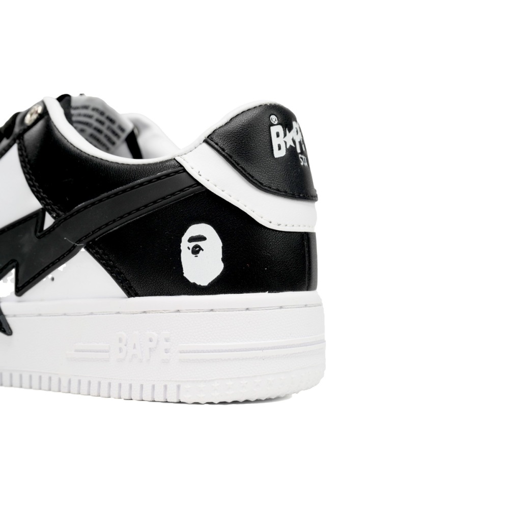 A Bathing Ape Bape Sta Low Black And White Star  OZXSH W291 306
