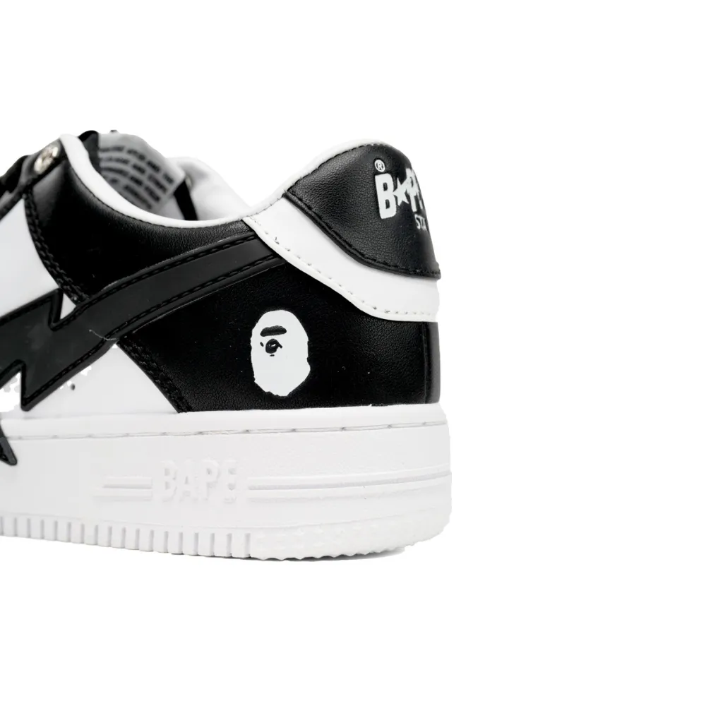 A Bathing Ape Bape Sta Low Black And White Star  OZXSH W291 306