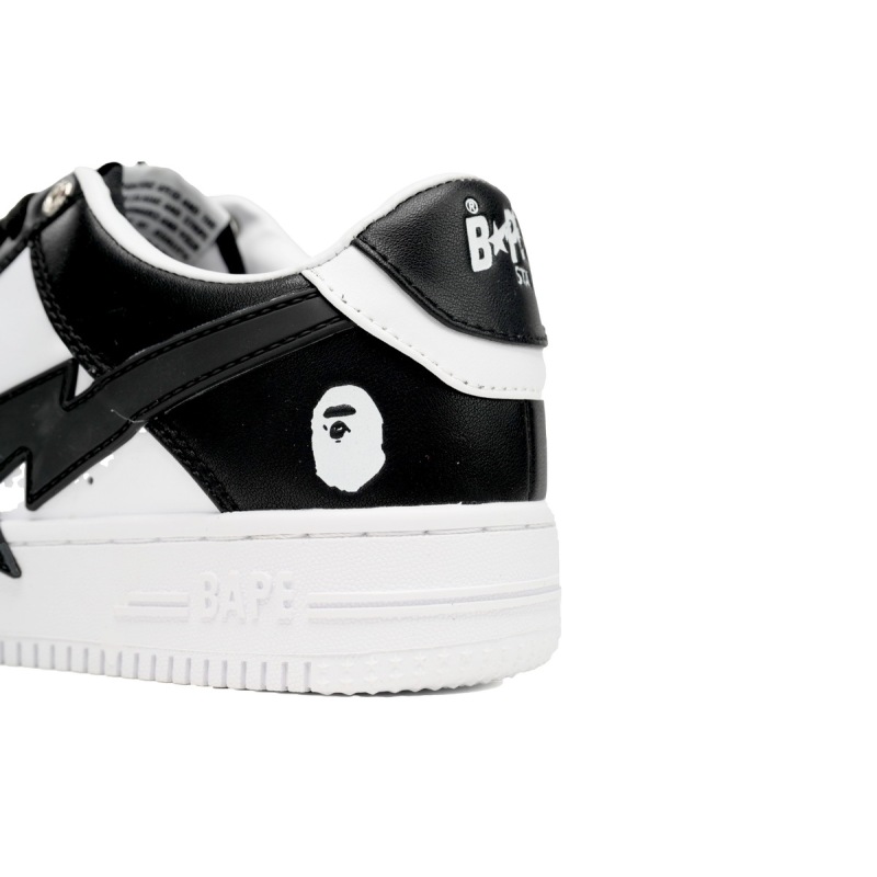 A Bathing Ape Bape Sta Low Black And White Star  OZXSH W291 306