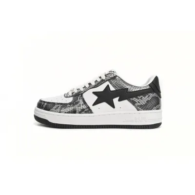 A Bathing Ape Bape Sta Low Black Black Snake Skin  1180 191 009 01