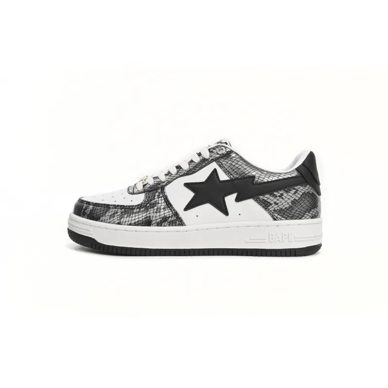 A Bathing Ape Bape Sta Low Black Black Snake Skin  1180 191 009