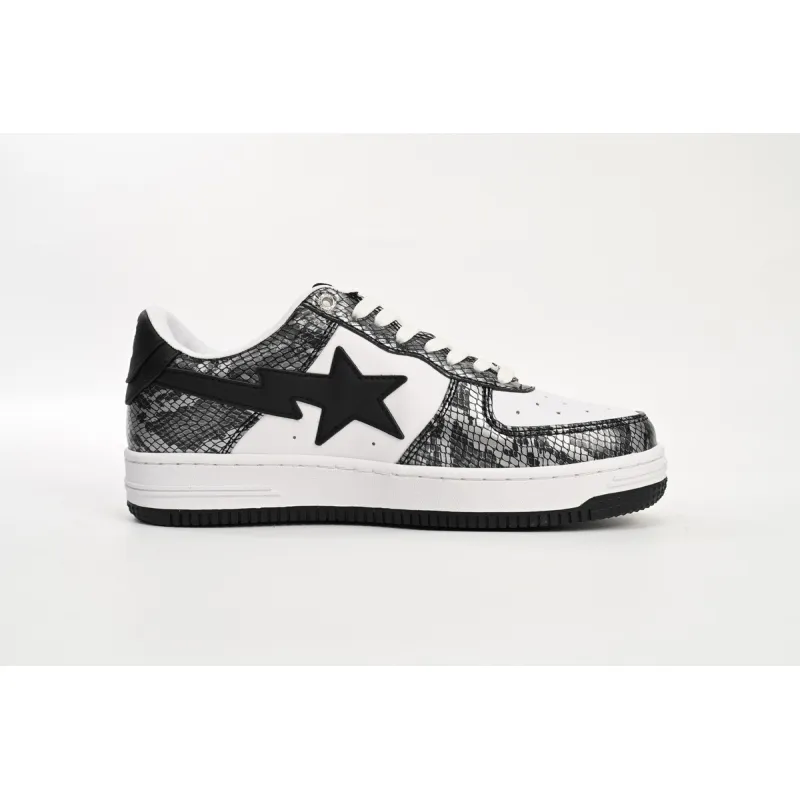 A Bathing Ape Bape Sta Low Black Black Snake Skin  1180 191 009