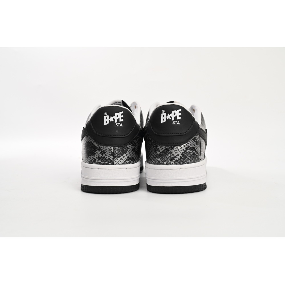 A Bathing Ape Bape Sta Low Black Black Snake Skin  1180 191 009