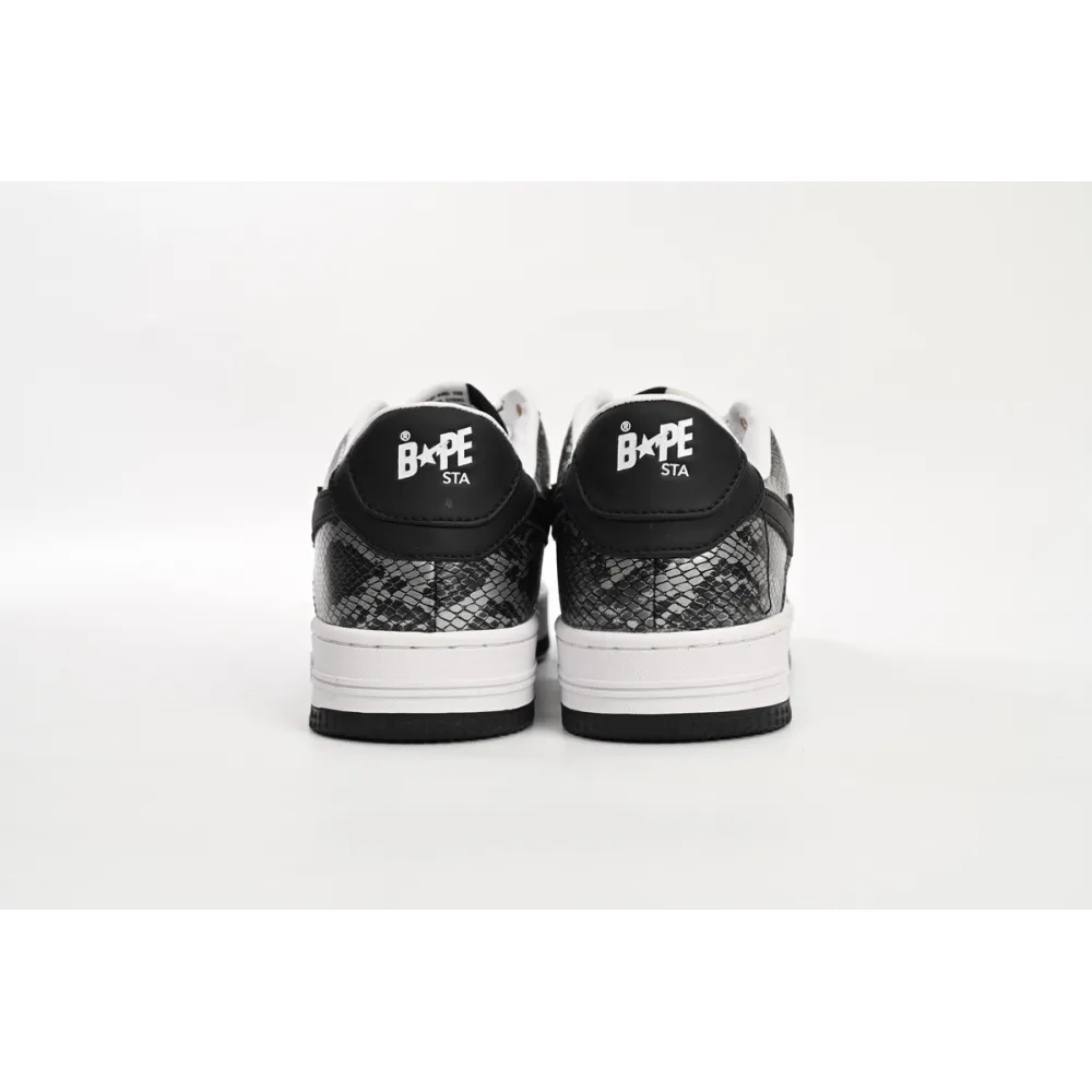 A Bathing Ape Bape Sta Low Black Black Snake Skin  1180 191 009
